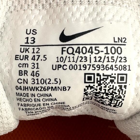 Nike Vapor Edge Speed 360 2 Football Cleats White/Orange FQ4045-100 Mens Size 13 - Picture 8 of 8